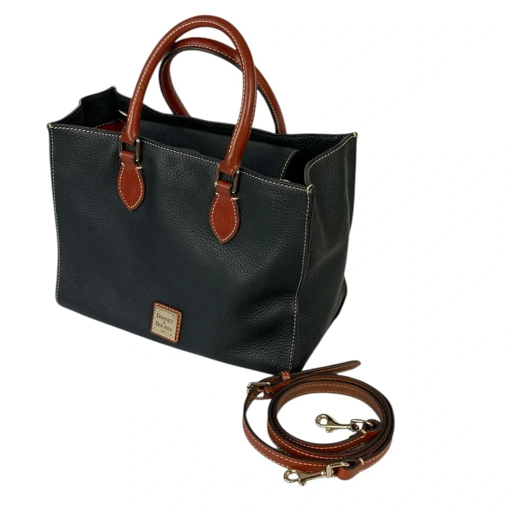 Dooney & Bourke Black Leather Janine Satchel Tote Bag